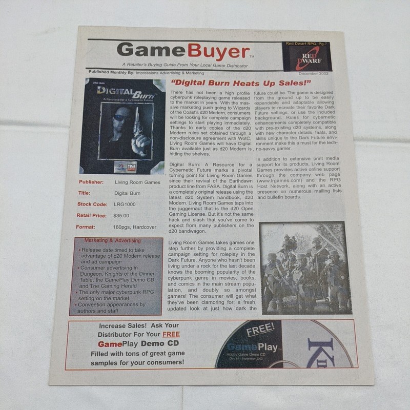Game Buyer A Retailers Buying Guide Magazine Newspaper Dec 2002 Impressions Ad