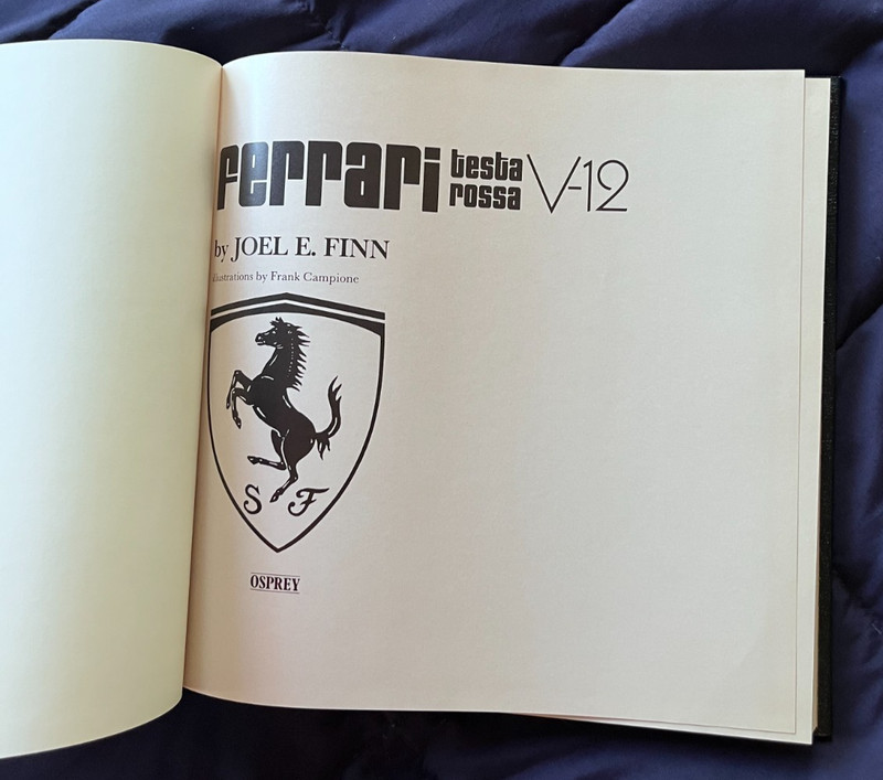 Ferrari Testa Rossa V-12 Classic Hardbound by Joel E. Flnn New! gallery