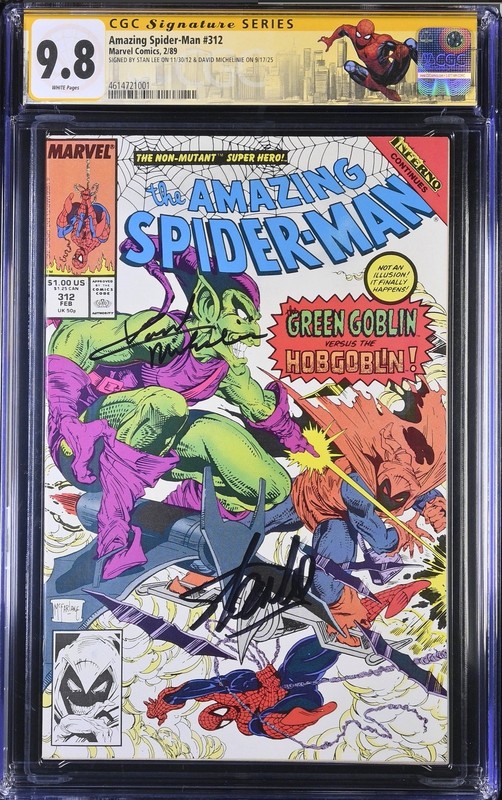 Amazing Spider-Man #312 McFarlane~CGC SS 9.8~Signed By STAN LEE & MICHELINIE