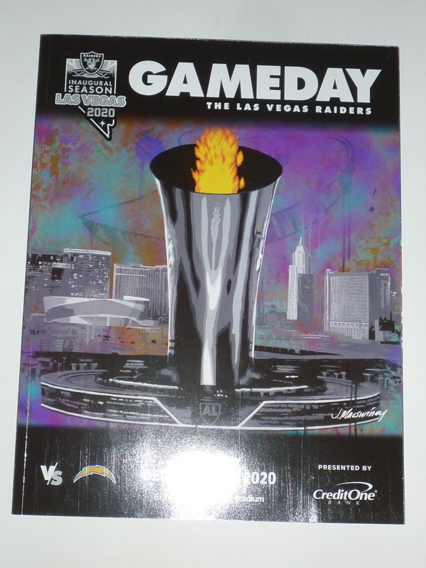 Raiders vs Chargers Gameday Program 12/17/2020 Inaugural Season Las Vegas