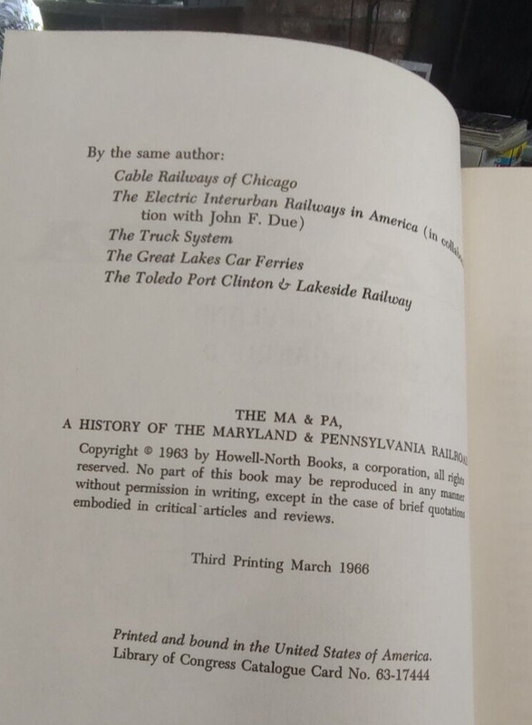 The Ma & Pa, A History of Maryland & Pennsylvania Railroads, 1966 Illust, Fine! gallery