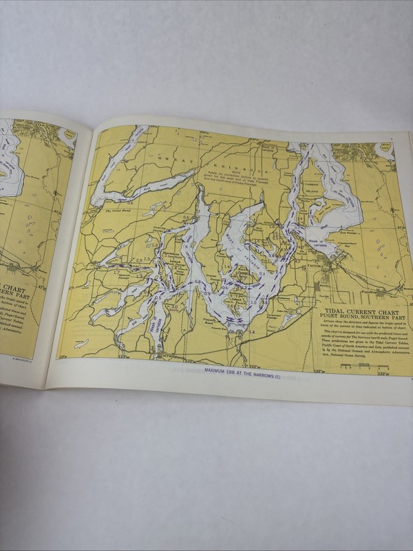 Tidal Current Charts Puget Sound Southern Part Third Edition 1973 US Dept Comme gallery