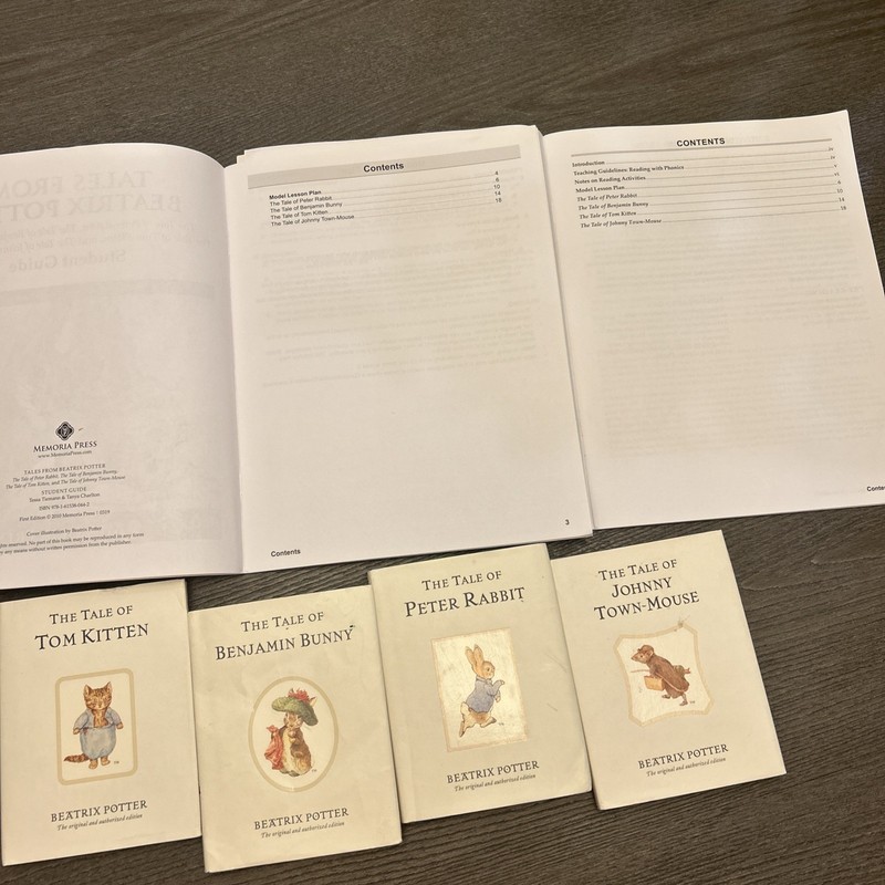 Memoria Press Tales From Beatrix Potter Teacher Student Guides and 4 books SET gallery