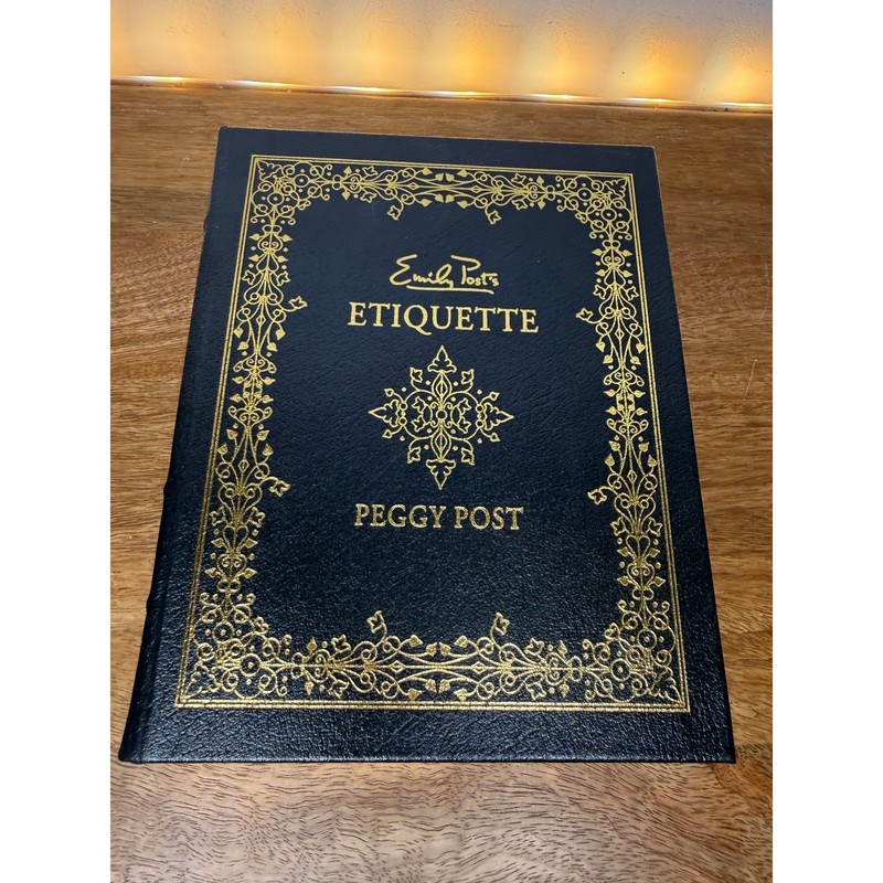 Easton Press Emily Post Etiquette 17th Ed Peggy Post Leather Bound Gold Gilt