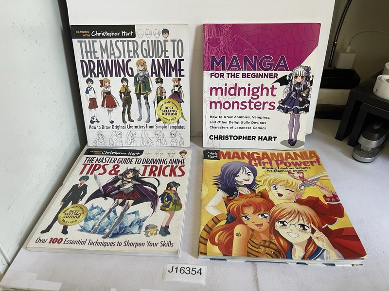 Christopher Hart Manga and Anime Learn to Draw Books- Lot of 4
