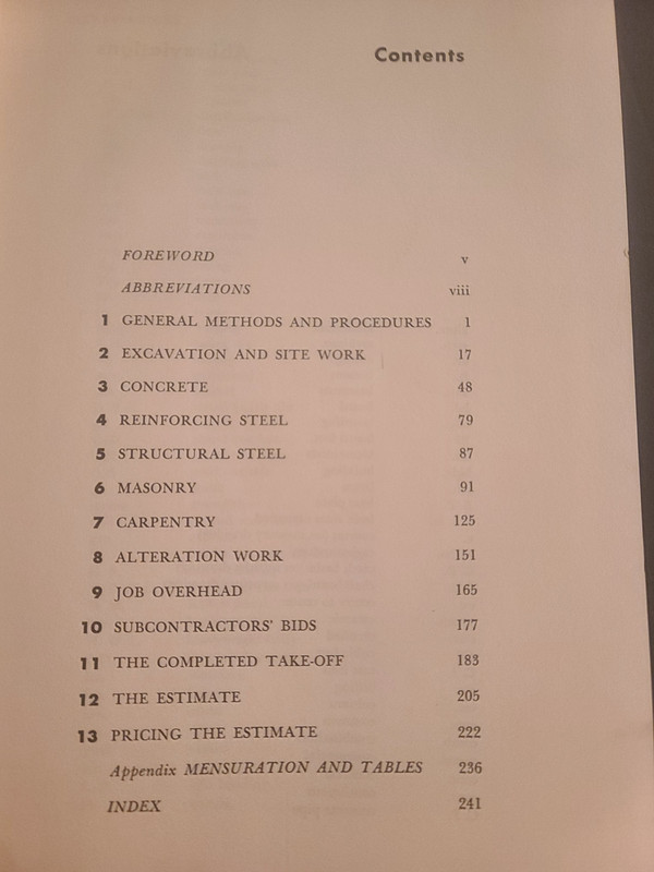Construction Estimates from Take-Off to Bid Norman Foster pricing HCDJ Book 1961 gallery