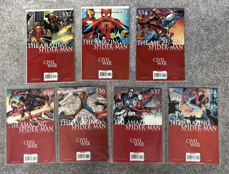 Amazing Spider-Man Civil War #532-538 Marvel Comic Set 2006