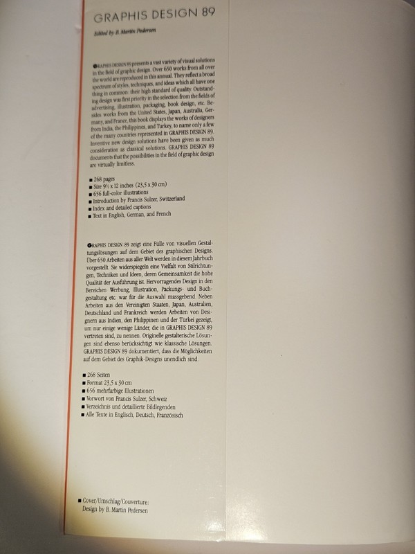 Graphis Design 89 | B. Martin Pedersen | 1988 HB | Graphis Press gallery