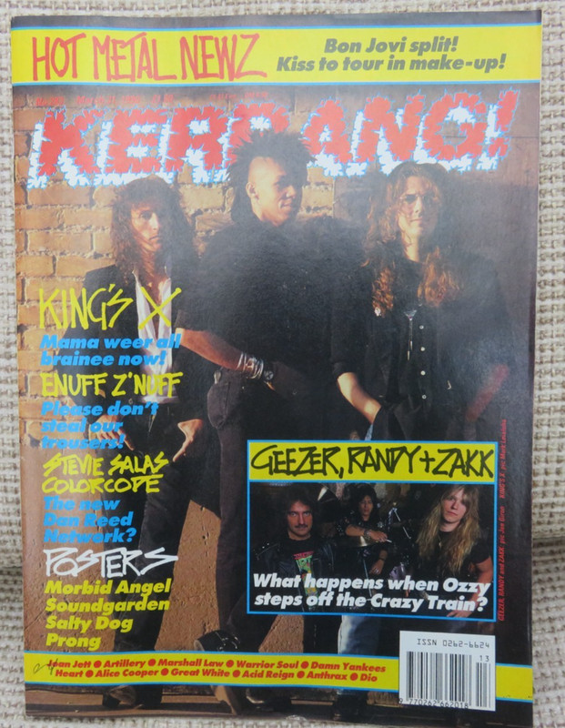 Kerrang! Music Magazine Issue No. 283 Year 1990 Kings X
