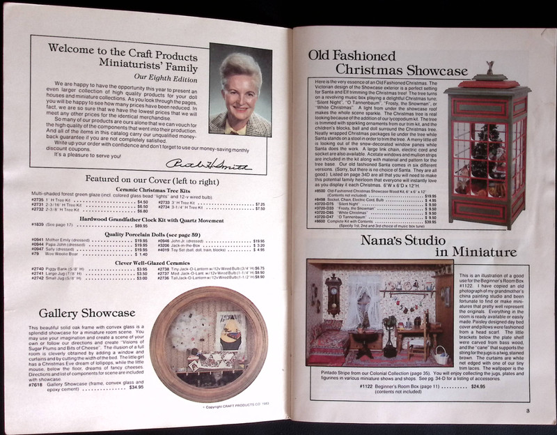 1983 CRAFT PRODUCTS DOLL HOUSE MINIATURES CATALOG color ILLUSTRATED 67 PAGES CP gallery