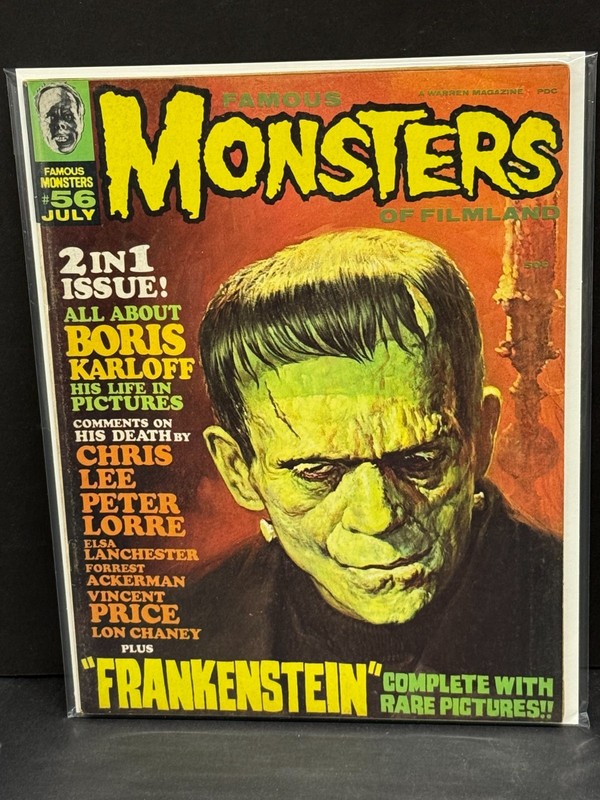 Famous Monsters of Filmland #56, July 1969 (Karloff Dies Issue)
