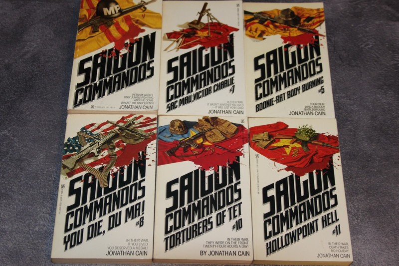 Lot of 6 Saigon Commandos Books by Jonathan Cain,Vietnam War,Books 1,5,7,8,10,11