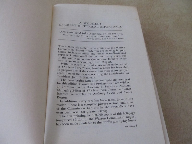 Report of the Warren Commission New York Times Edition 1964 McGraw Hill Publ. gallery