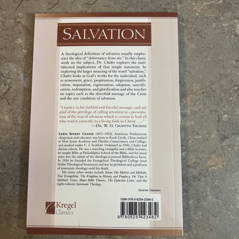 Salvation: God's Marvelous Work of Grace By Lewis Chafer Paperback gallery