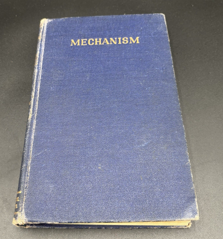 Vtg HC book, Mechanism by Irving Henry Prageman, 1943 mechanical engineering