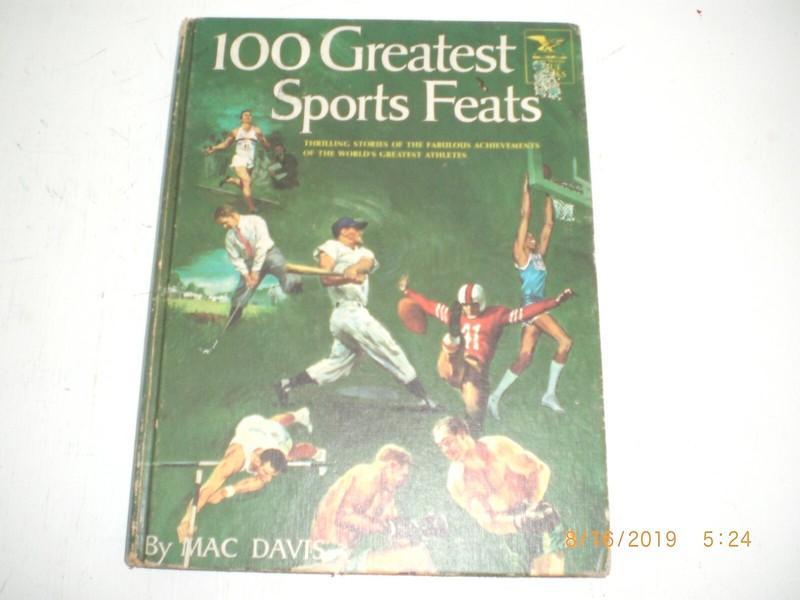100 Greatest Sports Feats by Mac Davis Vintage Over-sized Hardcover