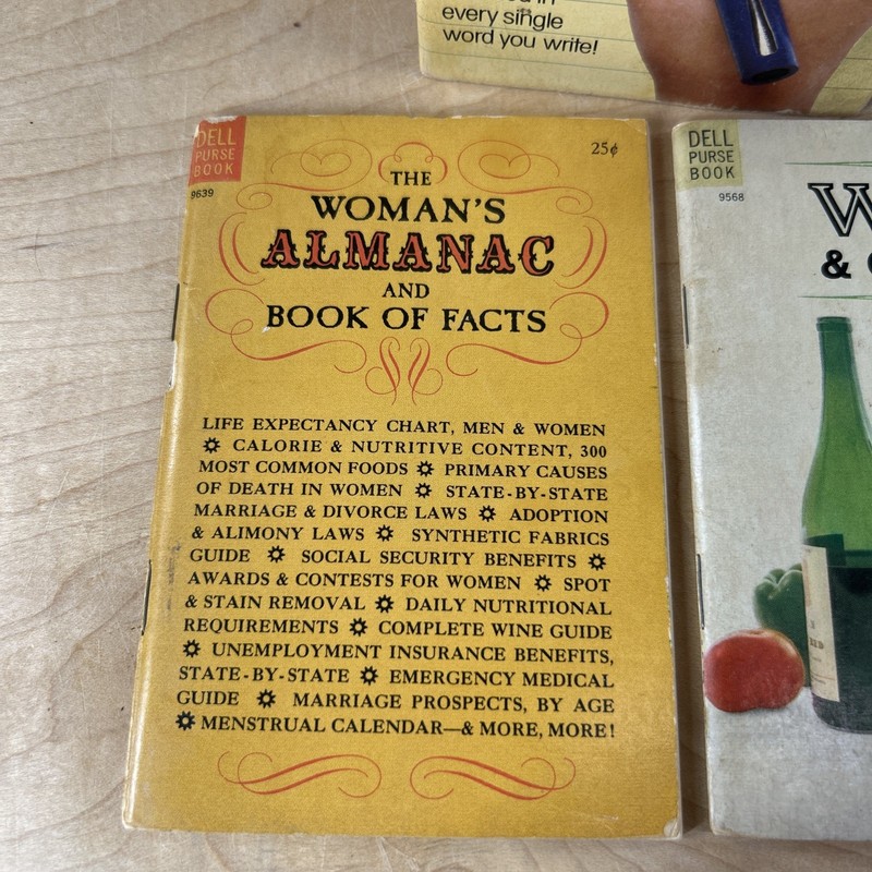 VTG Dell Purse Book Lot Of 5 Handwriting, Organize, Almanac, Wine Green, Thumb gallery
