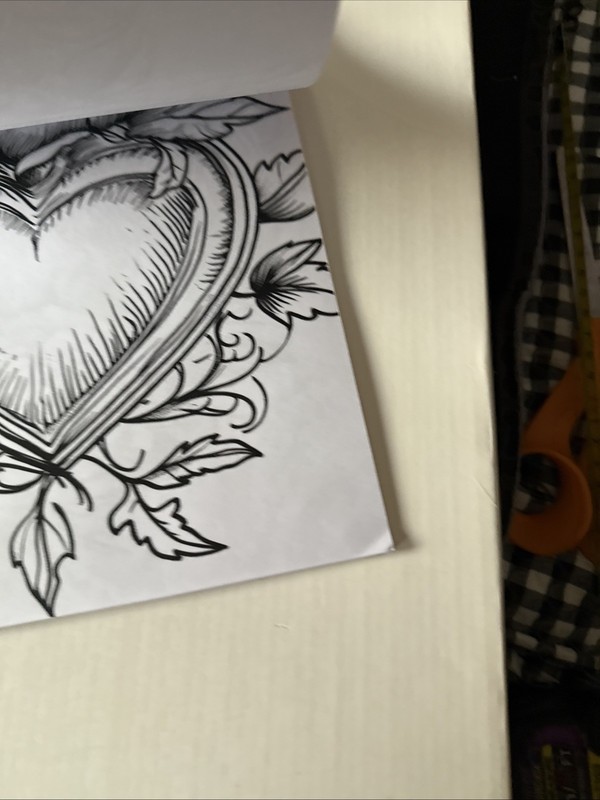 8 1/2 x 11 1/2 adult coloring book Tattoo NEW Shipping Included gallery