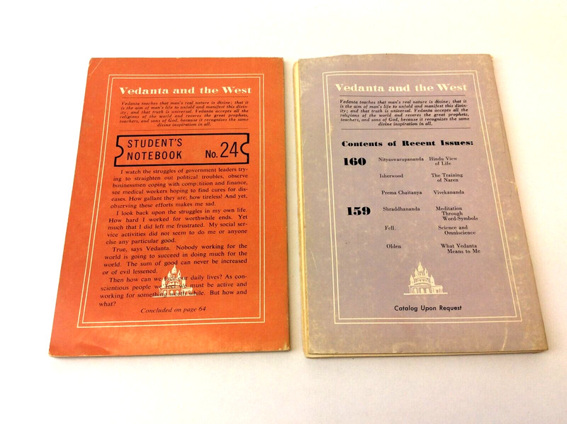Two 1963 Vedanta and the West 160 161 Press USA Books Booklets gallery