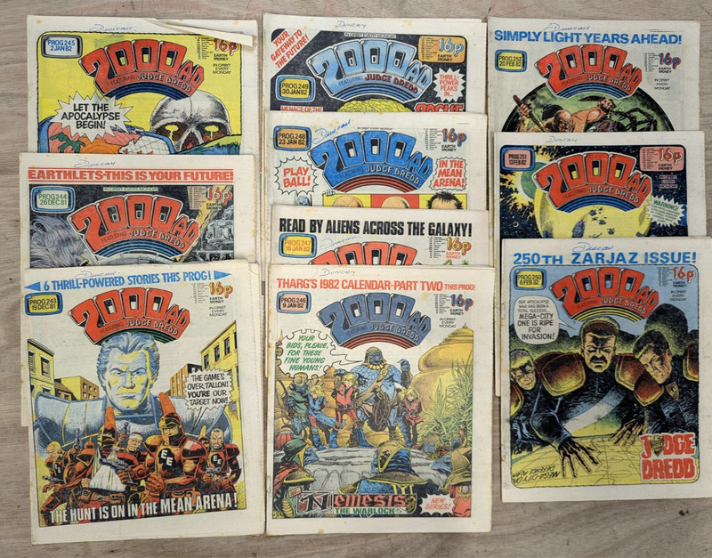 2000 AD Comic Bundle Progs 243-252 (10 Issues) Dec 1981 – Feb 1982 Vintage Lot