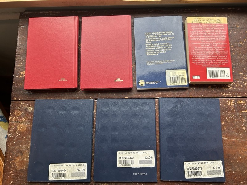 Lot of Yeoman Guide Red Books of U.S Coins 88 92 97 & Three Whitman Coin Folders gallery
