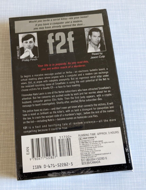 f2f: The Ultimate Thriller of High Tech Terror Finch Audiobook Cassettes NEW gallery