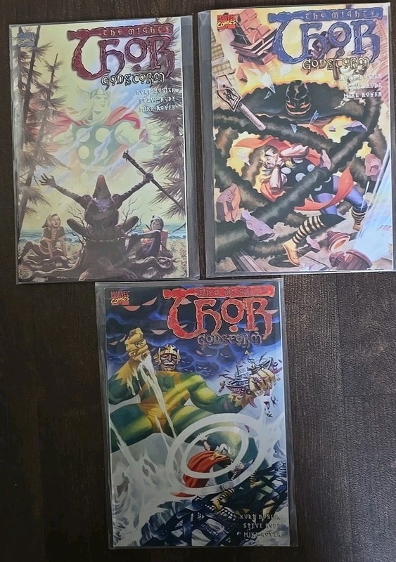 THOR GODSTORM #1-#3 complete Set Bundle (Kurt Busiek) Marvel Comics 2001 NM