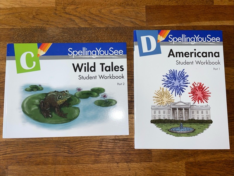 Spelling You See C and D Wild Tales Part 2 and Americana Part 1 Student Workbook