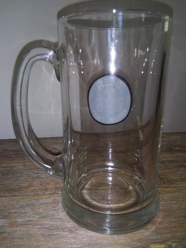 BEER Makes Me Happy Glass Mug with Handle - Thick & Heavy & Made in Italy - 16oz gallery