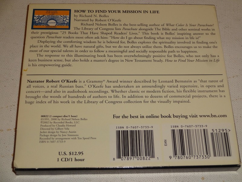 CDA How to Find Your Mission in Life (2002 Recorded Books Inc. 1-CD) Self Help gallery