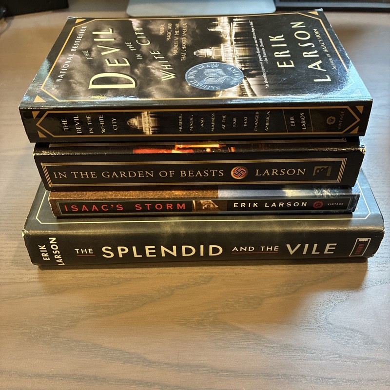 Erik Larson 4 Book Lot : Devil In White City, Splended & Vile, Isaac’s Storm… gallery