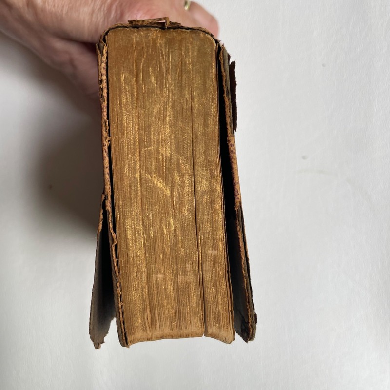 Antique Bible American Bible Society 1894 Compact leather Bound Protestant gallery