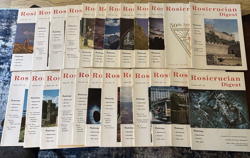 Rosicrucian Digest Magazine Lot 1976 ,1977 Jan-May Illustrated Monthly Mysticism