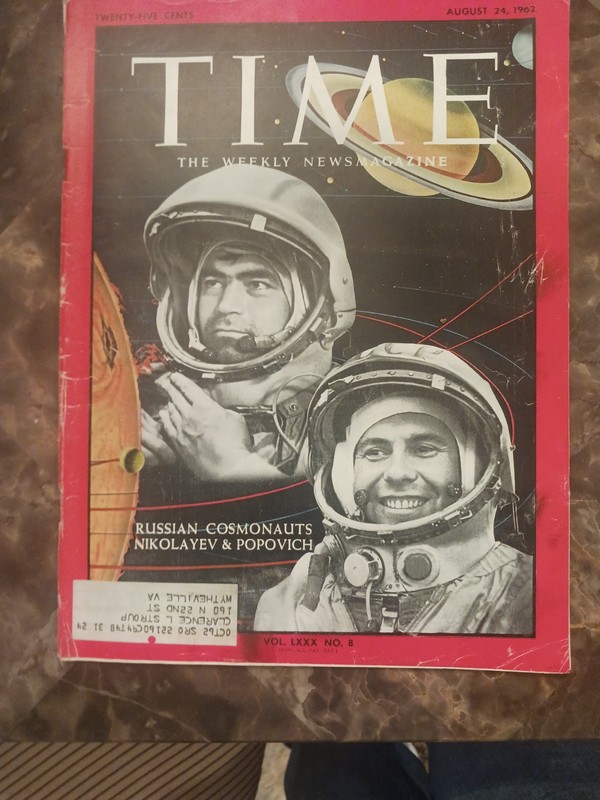 Time Magazine August 24, 1962 Russian Cosmonauts Nikolayev & Popovich – full mag