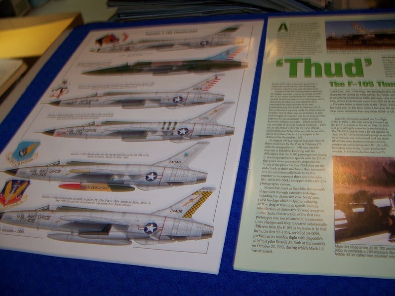 REPUBLIC F-105 THUNDERCHIEF "THUD"..HISTORY/PROFILES/2-PAGES OF 5-VIEWS (472MM) gallery