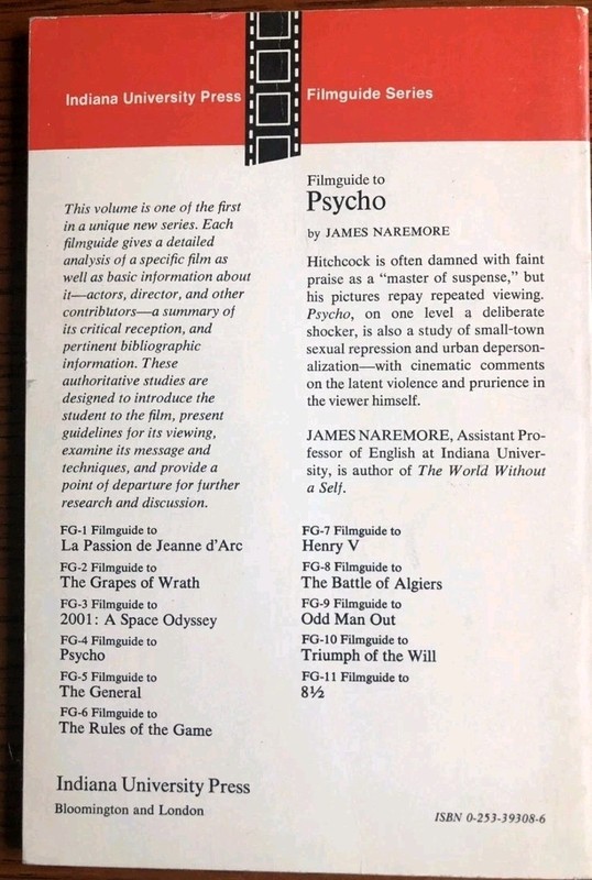 FILMGUIDE TO PSYCHO Robert Bloch James Naremore Alfred HITCHCOCK 1973 gallery