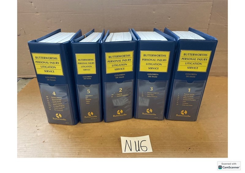 Butterworths Personal Injury Litigation Service Looseleafs Set Of 5 Volumes By