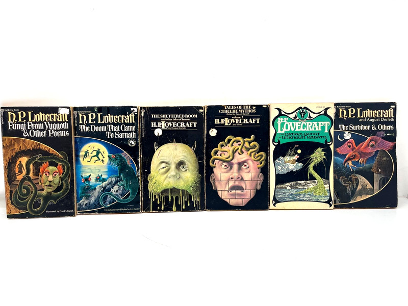 Lot of 6 H.P. Lovecraft Vintage Sci Fi Horror Ballantine Books Cthulhu Yuggoth