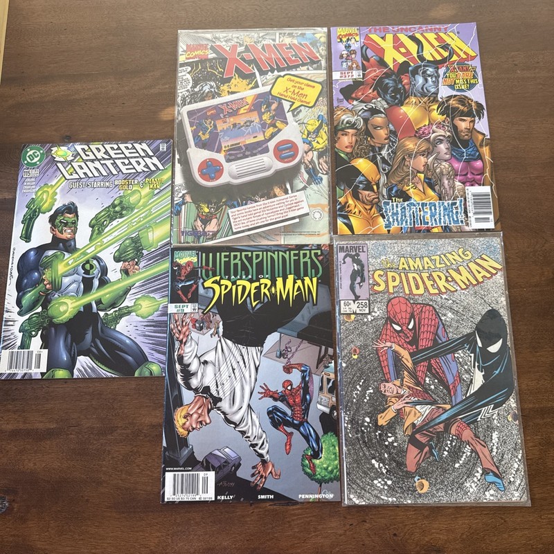 Comic Book Lot Of 5 Spiderman X Men Green Lantern
