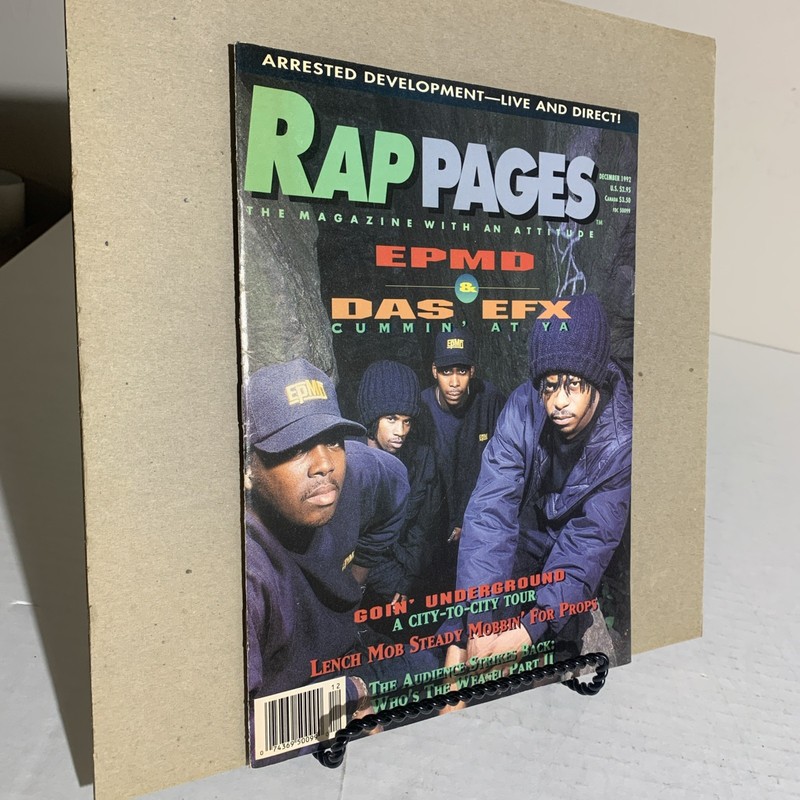 RAP PAGES MAGAZINE DEC 1992- EPMD/DAS EFX COVER LENCH MOB GRAND PUBA ARRESTED D.