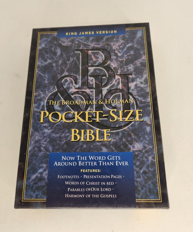 Broadman & Holman Pocket-Size Bible KJV Black Bonded Leather Bound English 1996