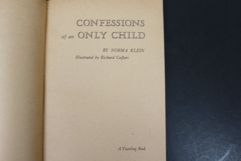 Confessions of an Only Child Norma Klein 1981 Sixth Dell Printing Illustrated PB gallery