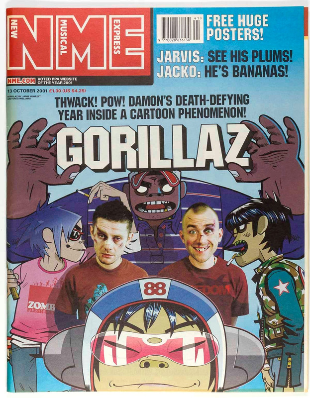 JAMIE HEWLETT GORILLAZ DAMON ALBARN EMINEM MICHAEL JACKSON PJ NME October 2001