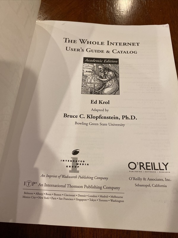 A Nutshell Handbook Ser.: Whole Internet by Bruce Klopfenstein, O'Reilly and Ed gallery