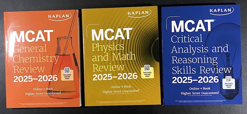 3 Kaplan MCAT 2025-2026 Books General Chemistry, Physics / Math, Critical…