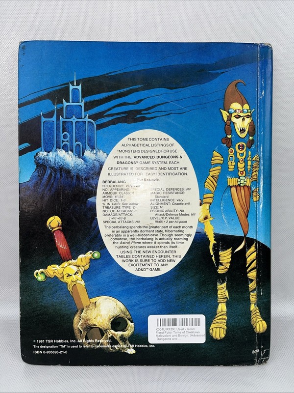 Advanced Dungeons & Dragons TSR Fiend Folio 1st Edition 1981 Hardcover gallery