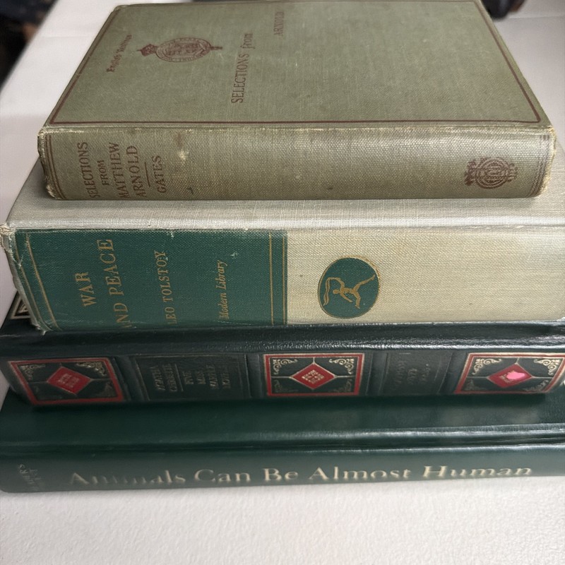 Lot of GREEN / Shades of Green Old Vintage Antique Rare Hardcover Random Books gallery