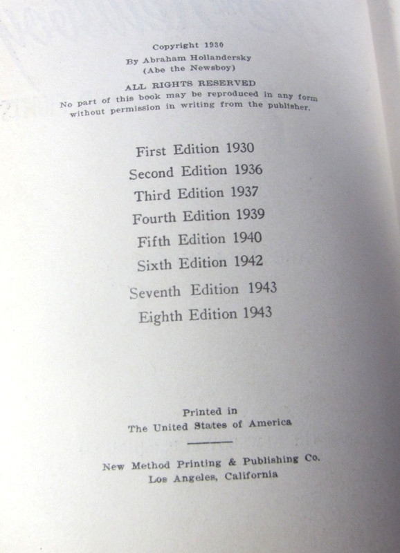 Life Story of Abe the Newsboy with U.S. Navy 1943 Ed. Hardcover Inscribed gallery