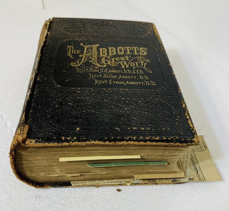 THE ABBOTTS’ GREAT WORK 1881 The Pictorial New Testament & Maps w/ Ephemera Insi