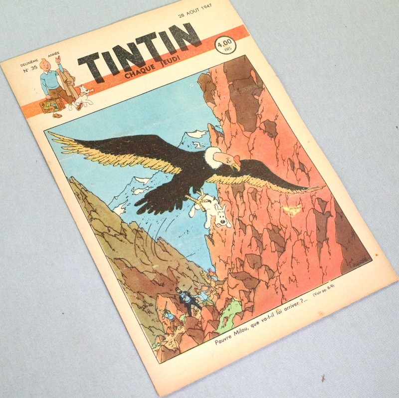 Journal Tintin Issue 35: 1947 Herge Cover Edition Originale Vintage Comic EO